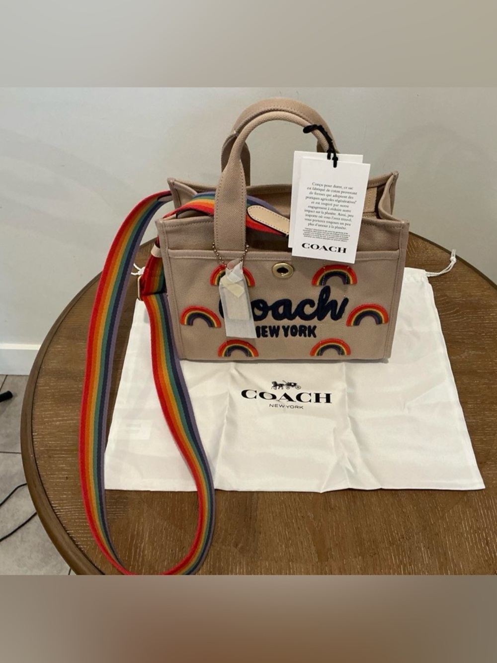 Coach Cargo Tote Bag 26 With Rainbow - Picture 10 of 12